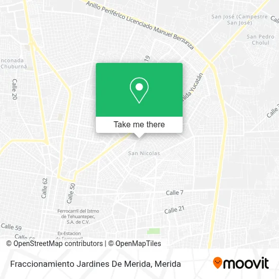 Fraccionamiento Jardines De Merida map
