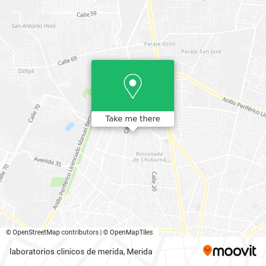 laboratorios clinicos de merida map