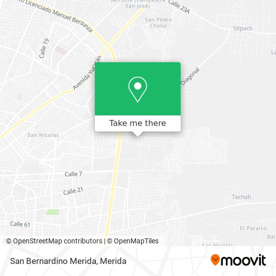 San Bernardino Merida map