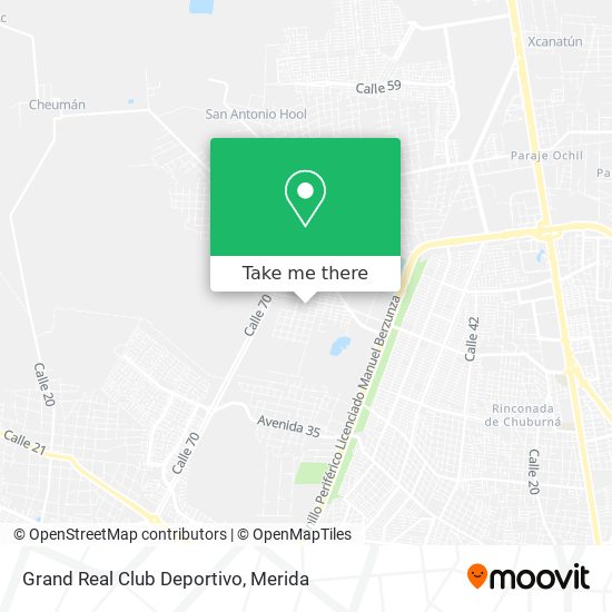 How to get to Grand Real Club Deportivo in Merida by Bus?