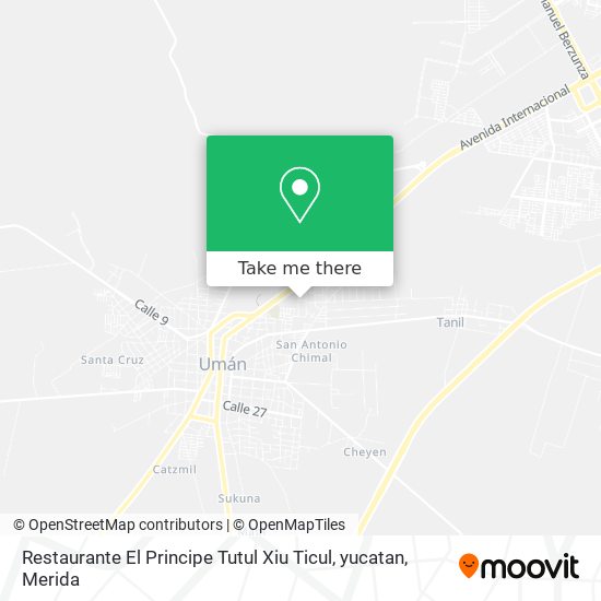 Mapa de Restaurante El Principe Tutul Xiu Ticul, yucatan