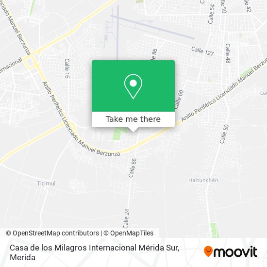 Casa de los Milagros Internacional Mérida Sur map