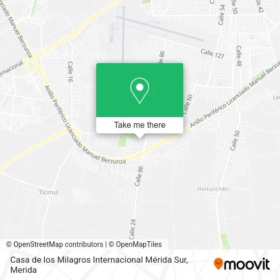 Mapa de Casa de los Milagros Internacional Mérida Sur