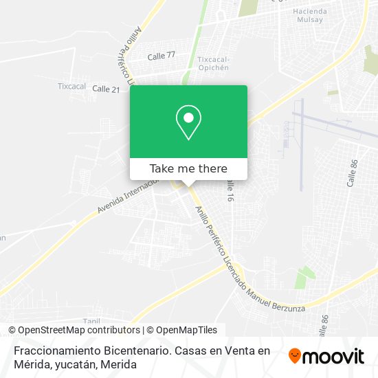 Fraccionamiento Bicentenario. Casas en Venta en Mérida, yucatán map