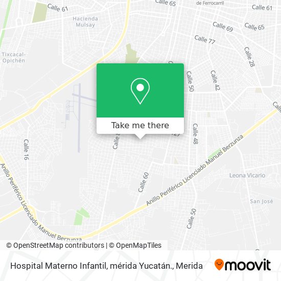 Hospital Materno Infantil, mérida Yucatán. map