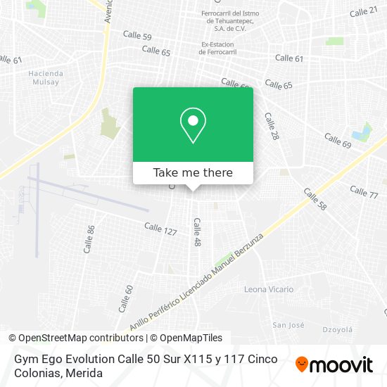 Gym Ego Evolution Calle 50 Sur X115 y 117 Cinco Colonias map