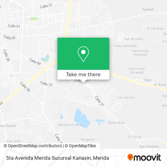 5ta Avenida Merida Sucursal Kanasin map