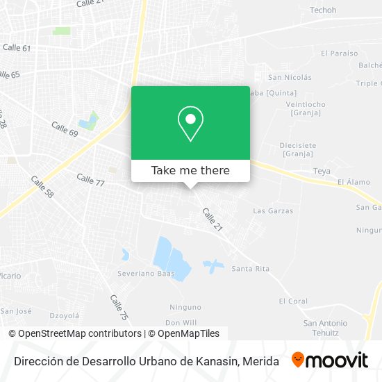 Dirección de Desarrollo Urbano de Kanasin map