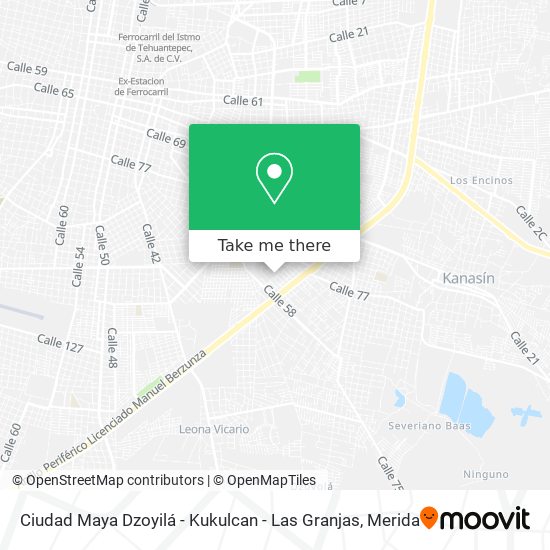 Ciudad Maya Dzoyilá - Kukulcan - Las Granjas map