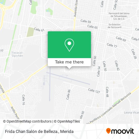 Mapa de Frida Chan Salón de Belleza.