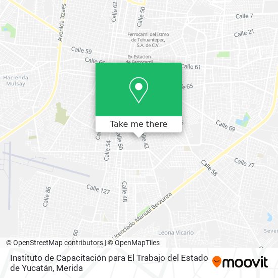 Instituto de Capacitación para El Trabajo del Estado de Yucatán map