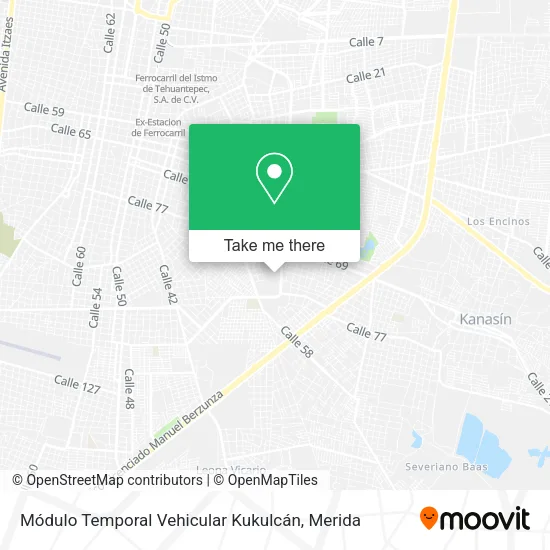 Mapa de Módulo Temporal Vehicular Kukulcán