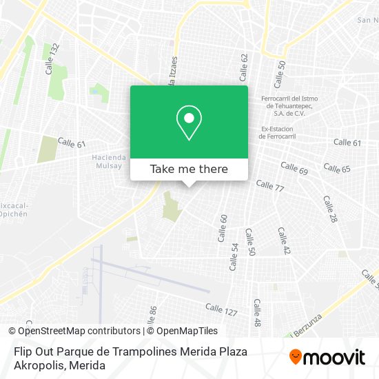 Mapa de Flip Out Parque de Trampolines Merida Plaza Akropolis