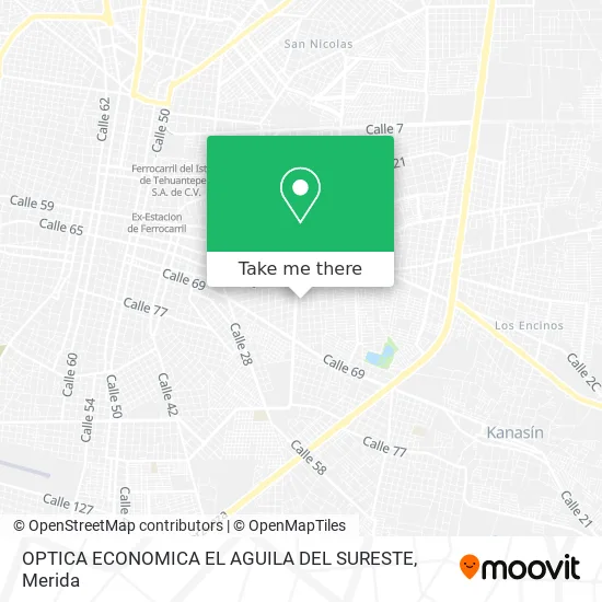 OPTICA ECONOMICA EL AGUILA DEL SURESTE map