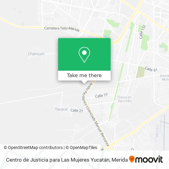 Mapa de Centro de Justicia para Las Mujeres Yucatán
