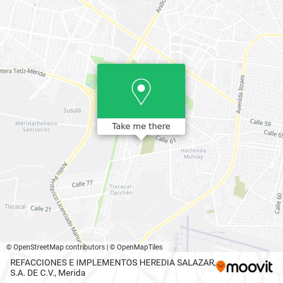 REFACCIONES E IMPLEMENTOS HEREDIA SALAZAR, S.A. DE C.V. map