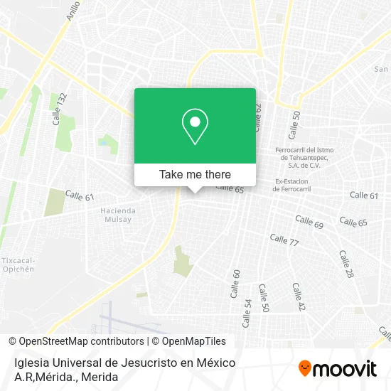 Mapa de Iglesia Universal de Jesucristo en México A.R,Mérida.