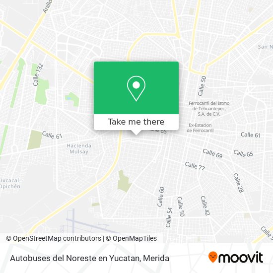 Autobuses del Noreste en Yucatan map