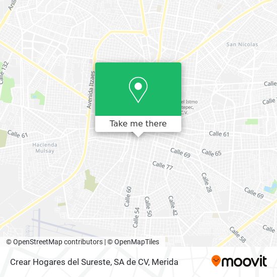 Crear Hogares del Sureste, SA de CV map