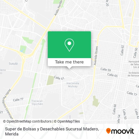 Mapa de Super de Bolsas y Desechables Sucursal Madero