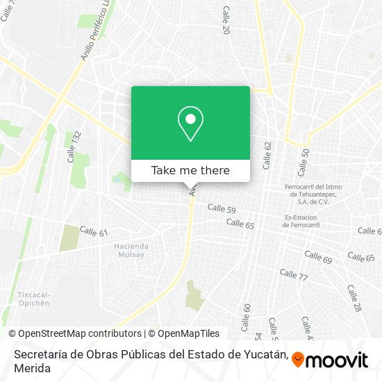 Mapa de Secretaría de Obras Públicas del Estado de Yucatán