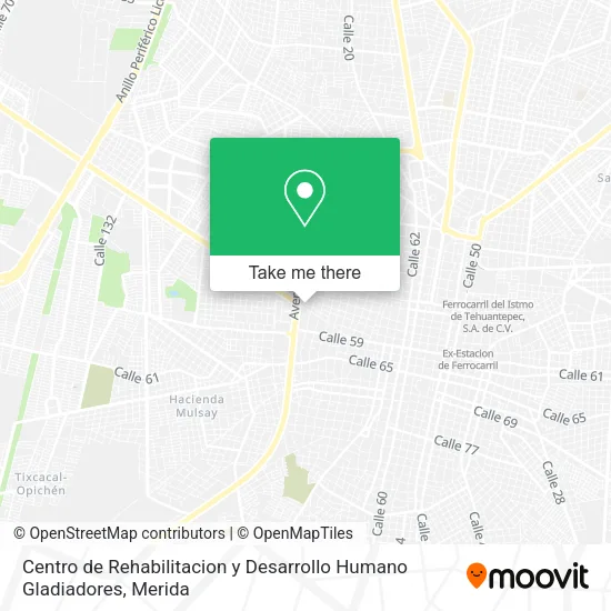 Mapa de Centro de Rehabilitacion y Desarrollo Humano Gladiadores