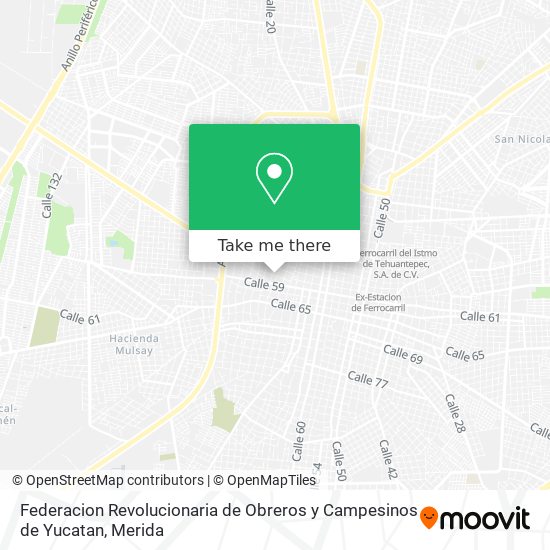 Mapa de Federacion Revolucionaria de Obreros y Campesinos de Yucatan