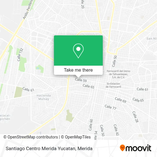 Santiago Centro Merida Yucatan map