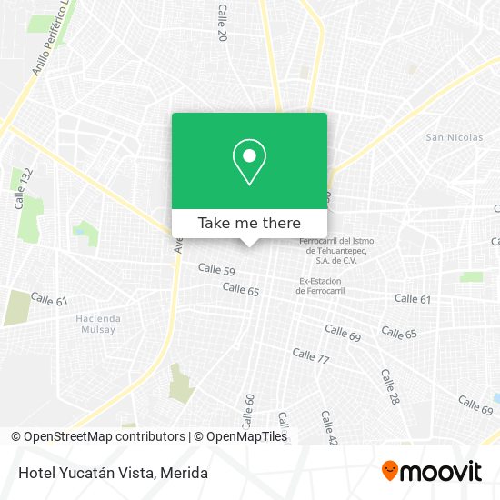 Mapa de Hotel Yucatán Vista