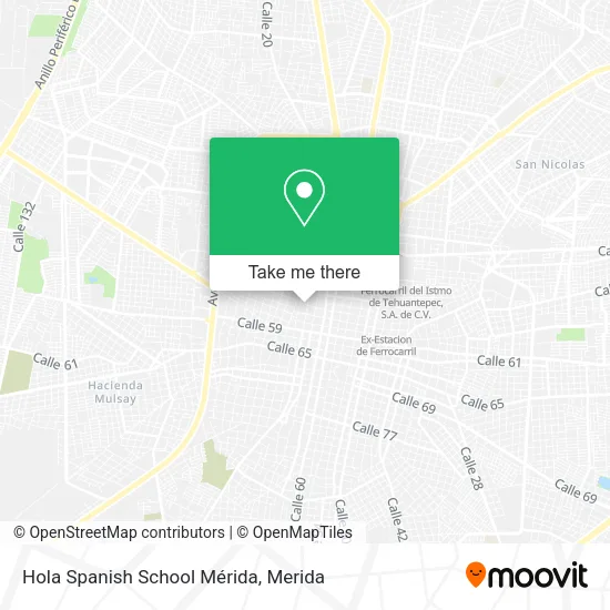 Mapa de Hola Spanish School Mérida
