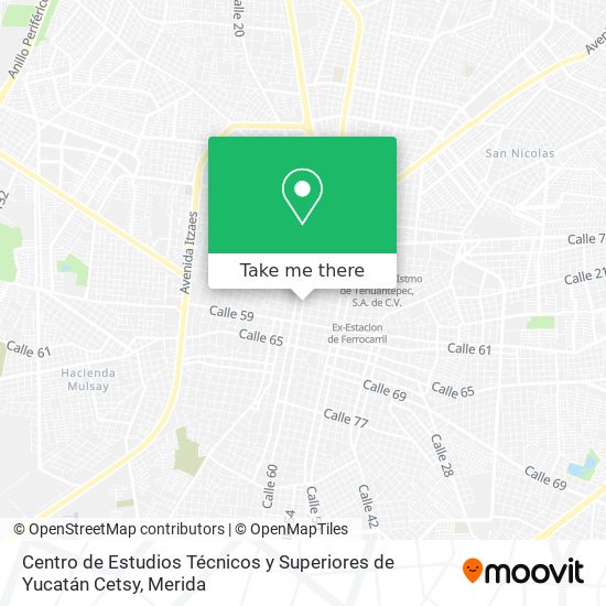 Centro de Estudios Técnicos y Superiores de Yucatán Cetsy map