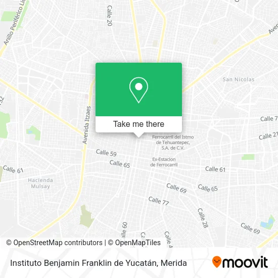 Mapa de Instituto Benjamin Franklin de Yucatán