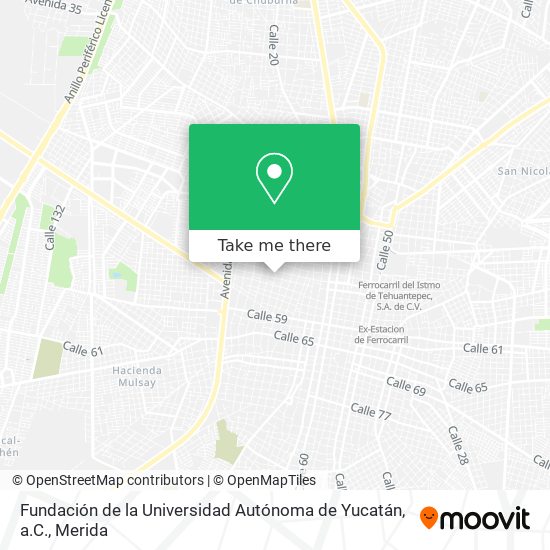 Fundación de la Universidad Autónoma de Yucatán, a.C. map