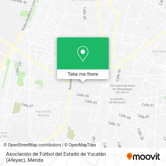 Asociación de Fútbol del Estado de Yucatán (Afeyac) map