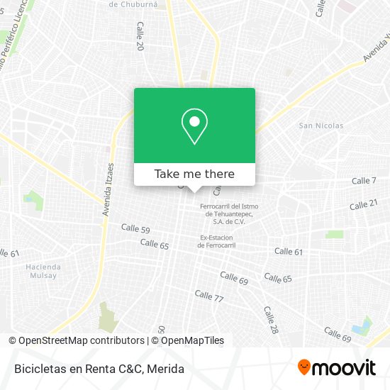 Bicicletas en Renta C&C map