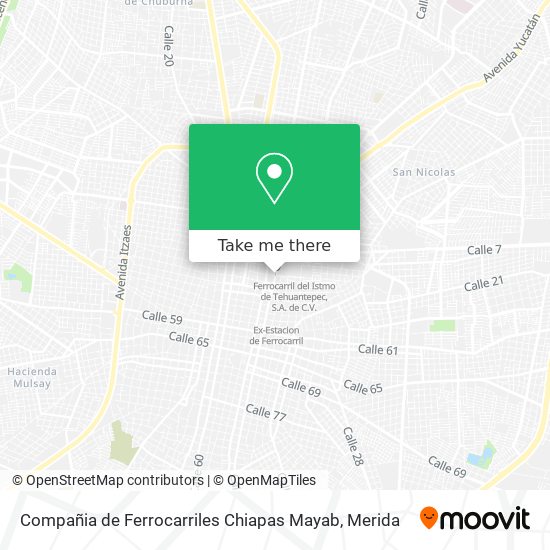 Mapa de Compañia de Ferrocarriles Chiapas Mayab