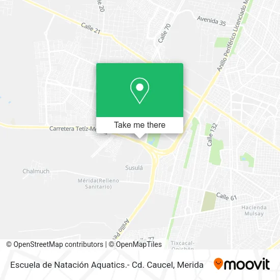 Mapa de Escuela de Natación Aquatics.- Cd. Caucel