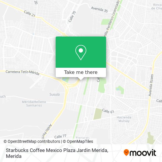 Mapa de Starbucks Coffee Mexico Plaza Jardin Merida