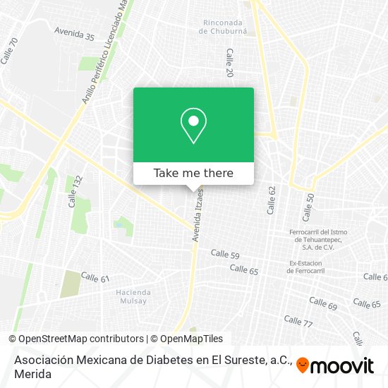 Asociación Mexicana de Diabetes en El Sureste, a.C. map