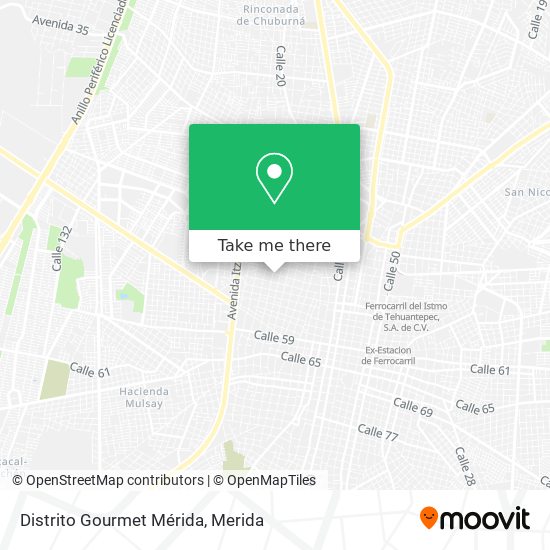 Mapa de Distrito Gourmet Mérida
