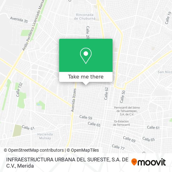 Mapa de INFRAESTRUCTURA URBANA DEL SURESTE, S.A. DE C.V.