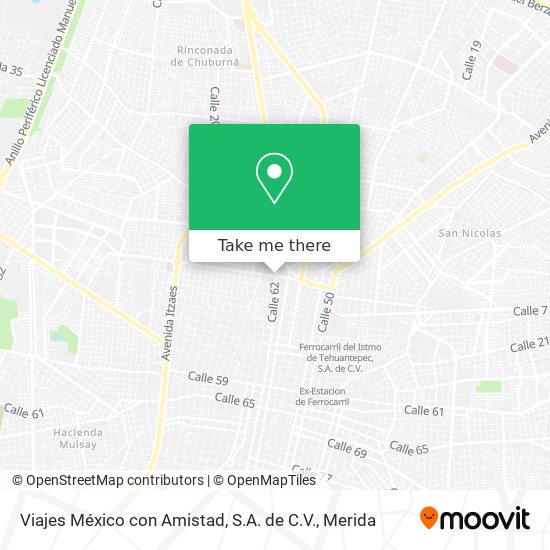 Mapa de Viajes México con Amistad, S.A. de C.V.