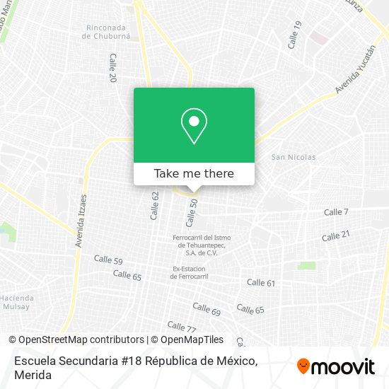 Mapa de Escuela Secundaria #18 Républica de México