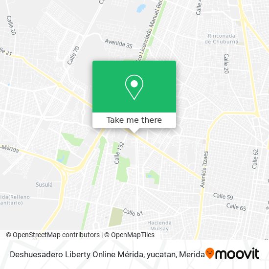 Mapa de Deshuesadero Liberty Online Mérida, yucatan