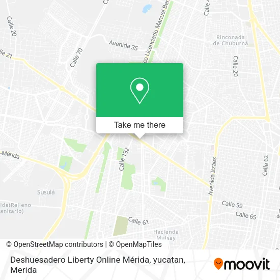 Mapa de Deshuesadero Liberty Online Mérida, yucatan