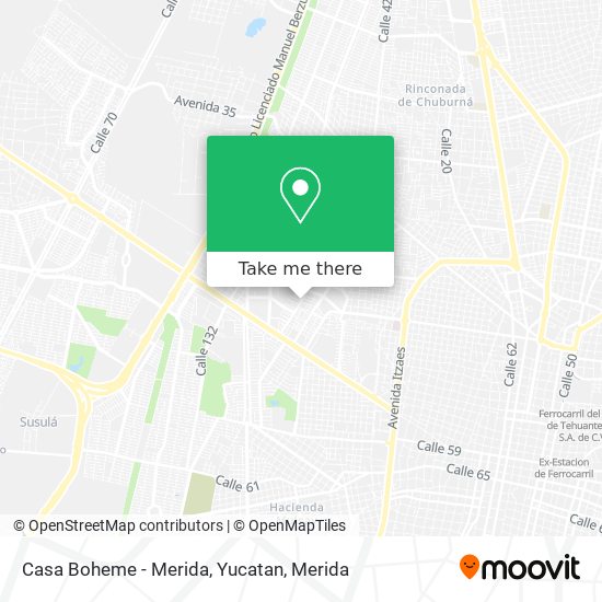 Mapa de Casa Boheme - Merida, Yucatan