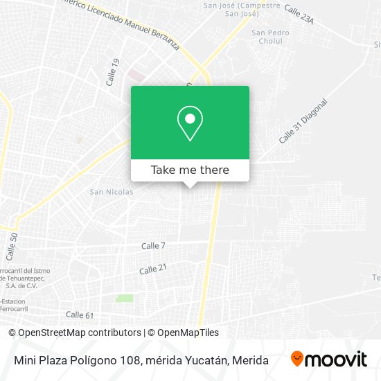Mini Plaza Polígono 108, mérida Yucatán map