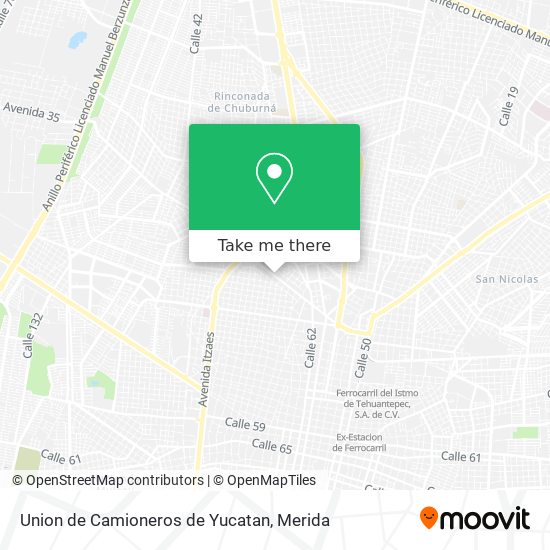 Mapa de Union de Camioneros de Yucatan