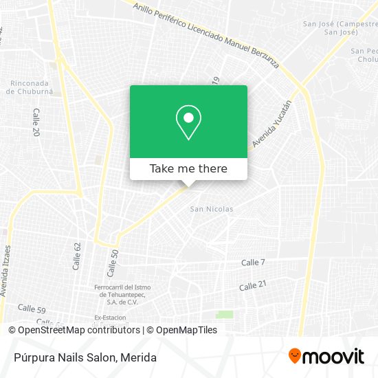 Mapa de Púrpura Nails Salon