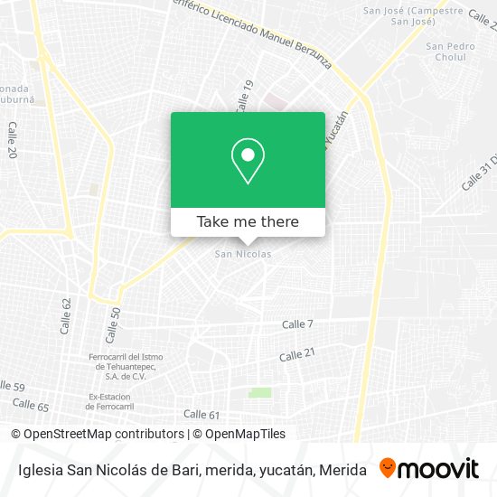 Mapa de Iglesia San Nicolás de Bari, merida, yucatán